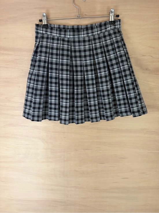 Cali1850 Dresses & Skirts - Cali 1850 Pleated Black and Gray Plaid Mini Skirt Size small preppy academia